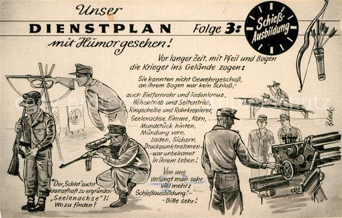 Militaria Humor Dienstplan Schiess-Ausbildung