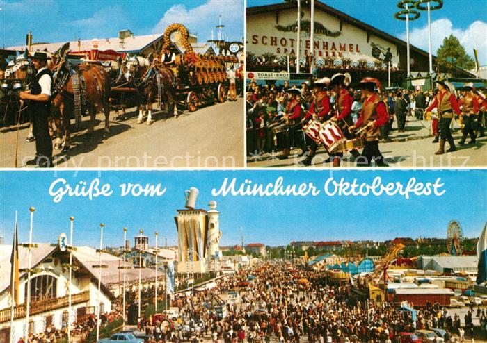 Oktoberfest Muenchen Parade Brauerei-Pferdegespann