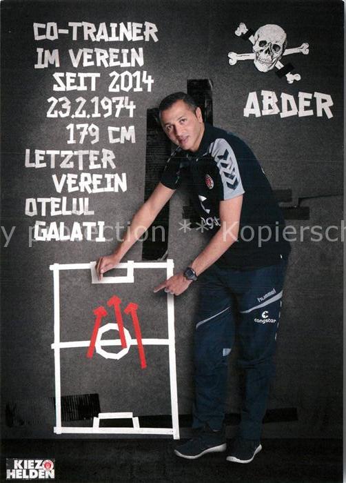 Fussball FC St. Pauli Co-Trainer Abder Ramdane Autogramm