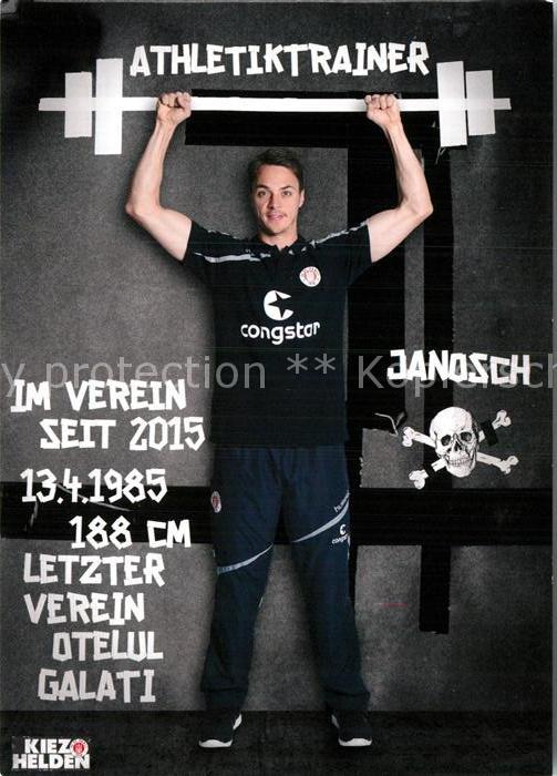 Fussball FC St. Pauli Janosch Emonts Athletiktrainer Autogramm