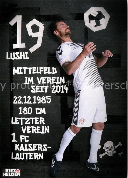 Fussball FC St. Pauli Enis Alushi Autogramm