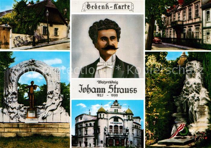 Strauss Johann Gedenkkarte Landhaus Salmannsdorf Volksoper Wien Grabstaette
