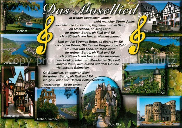 Liederkarte Mosellied Cochem Winningen Alf-Bullay Burg Eltz Trier Zell