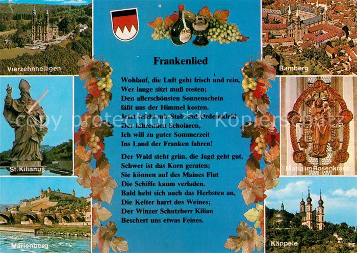 Liederkarte Frankenlied Vierzehnheiligen Bamberg Kaeppele Marienberg