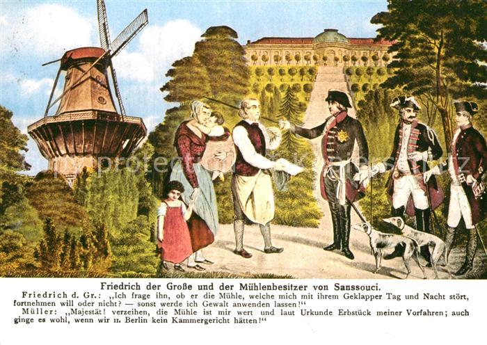 Windmuehle Friedrich der Grosse und Mühlenbesitzer