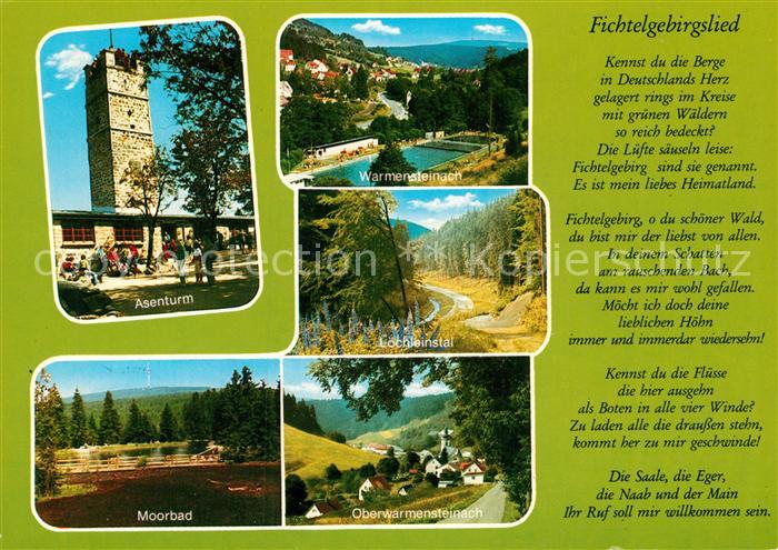 Liederkarte Fichtelgebirgslied Asenturm Warmensteinach Moorbad