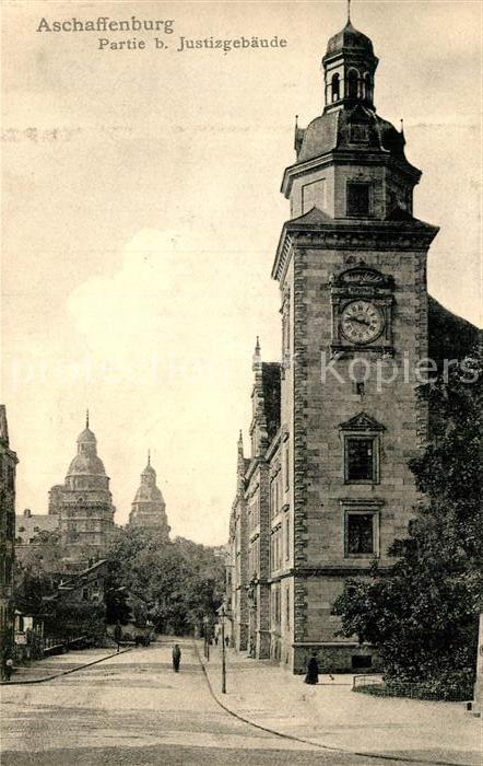 Aschaffenburg Main Justizgebaeude in der Erthalstrasse um 1907