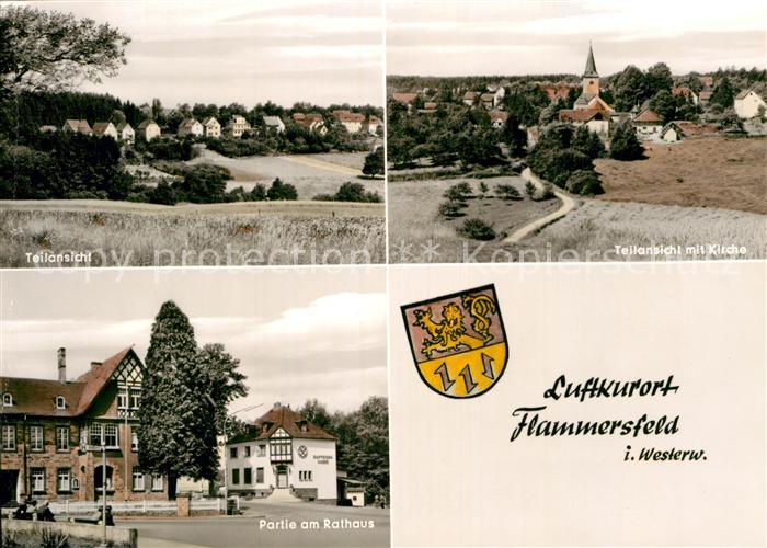 Flammersfeld Teilansicht Kirche Partie am Rathaus