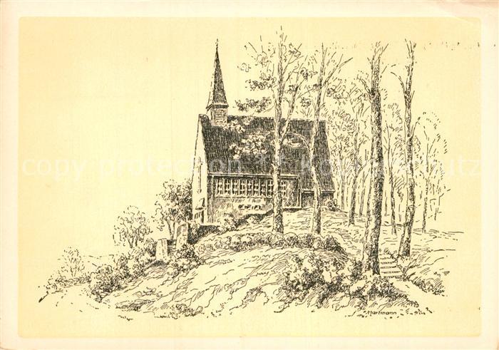 Obernburg Main Ev luth Friedenskirche Zeichnung