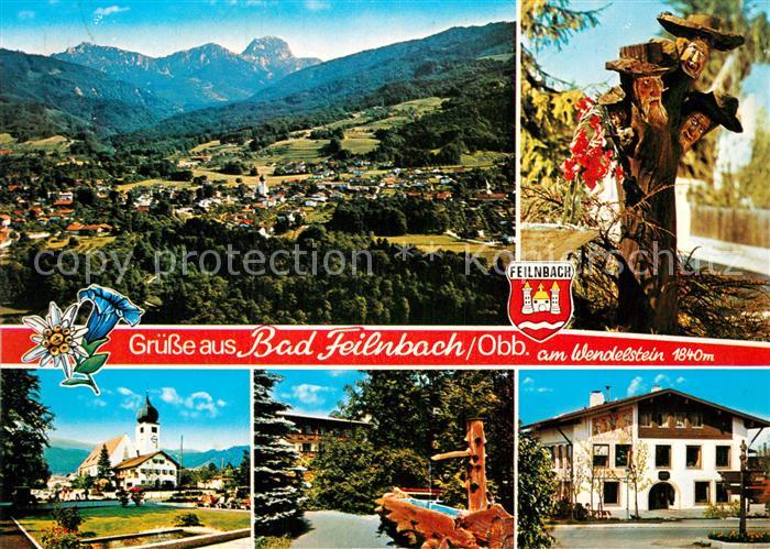 Bad Feilnbach Panorama am Wendelstein Kirche Brunnen Gasthaus