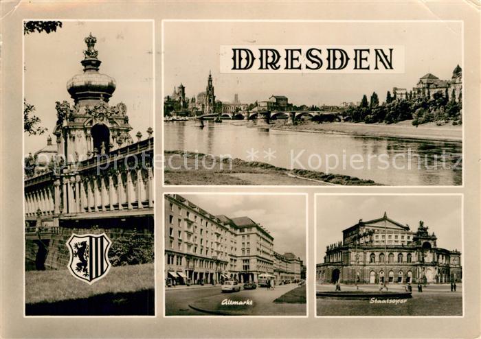 DRESDEN Elbe Elbepartie Altmarkt Staatsoper