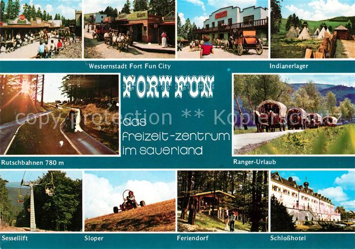 Gevelinghausen Fort Fun Freizeitzentrum im Sauerland Indianerlager Rutschbahnen