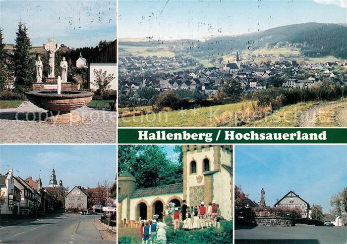 Hallenberg Kreuzberg Fliegeraufnahme Strassenpartie Kirche Brunnen