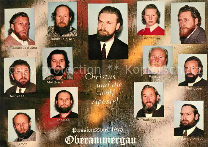 Oberammergau Passionsspiel 1970 Christus und die zwoelf Apostel