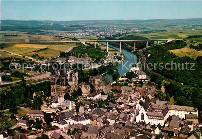 Limburg Lahn Fliegeraufnahme mit Autobahnbruecke