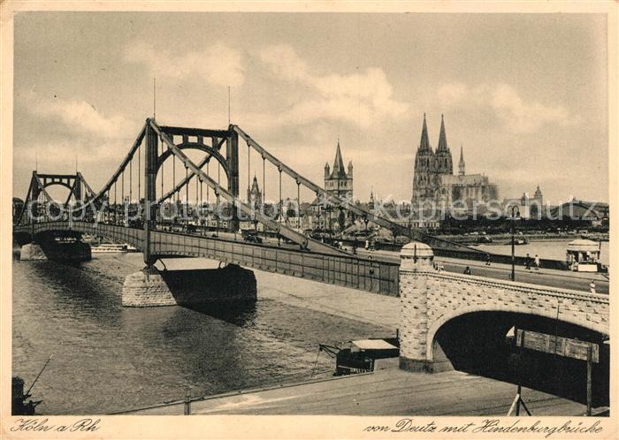 Koeln Rhein Hindenburgbruecke Dom