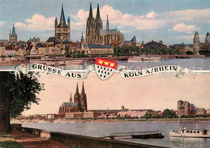 Koeln Rhein Dom Rheinpartie