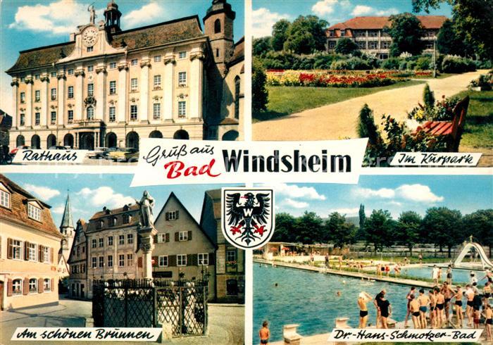 Bad Windsheim Rathaus Im Kurpark Am schoenen Brunnen Dr Hans Schmotzer Bad