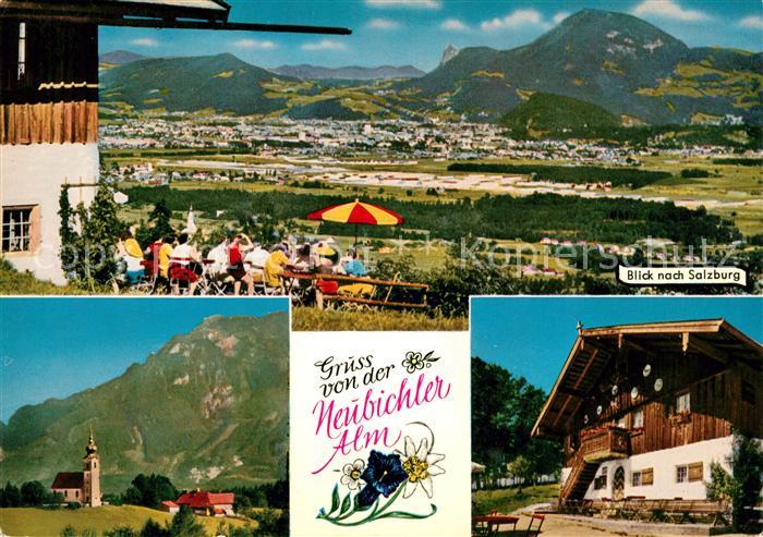 Piding Panorama mit Salzburgblick Kirche Neubichler Alm