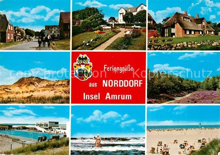 Norddorf Amrum Ortsmotive Duenen Strand Brandung Schwimmbad