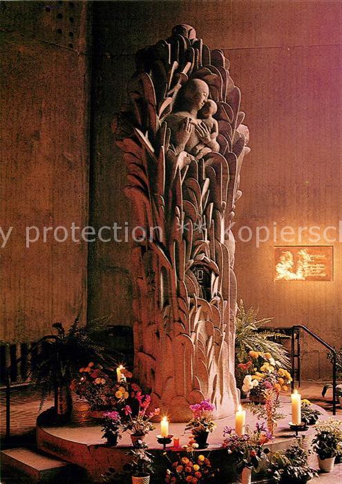 Neviges Velbert Mariensaeule in der neuen Wallfahrtskirche