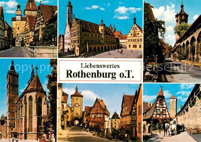 Rothenburg Tauber Stadttor Marktplatz Rathaus Kirche Pferdekutsche