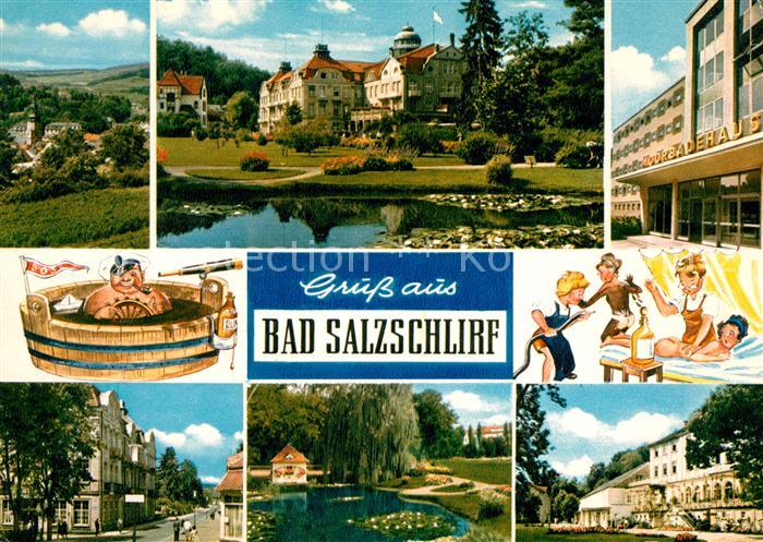 Bad Salzschlirf Kurhaus Moorbadehaus Park Schwanenweiher