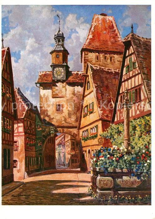 Rothenburg Tauber Markusturm Kuenstlerkarte