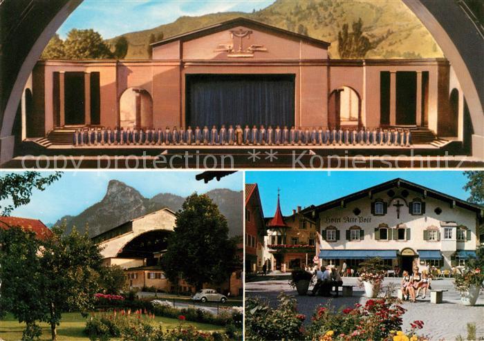 Oberammergau Passionstheater Buehne mit Chor Dorfplatz