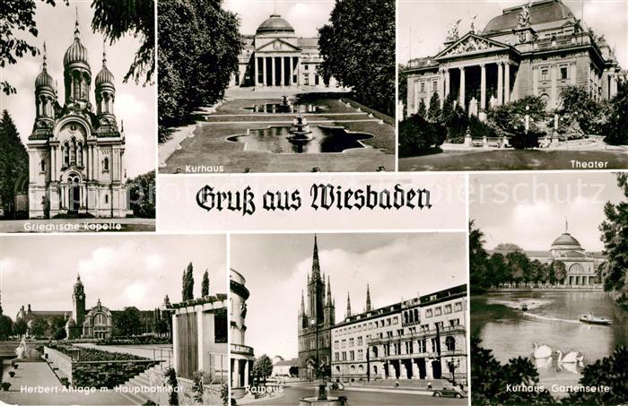 Wiesbaden Griech Kapelle Kurhaus Theater Herbert Anlage Hauptbahnhof Rathaus Kur