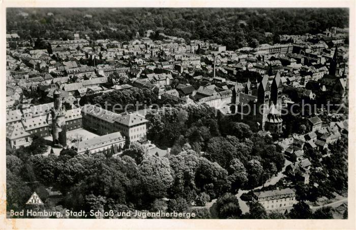 Bad Homburg Schloss und Jugendherberge Haus Saalburg Fliegeraufnahme