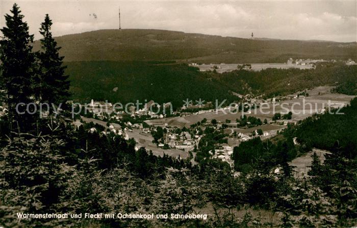 Warmensteinach und Fleckl mit Ochsenkopf und Schneeberg