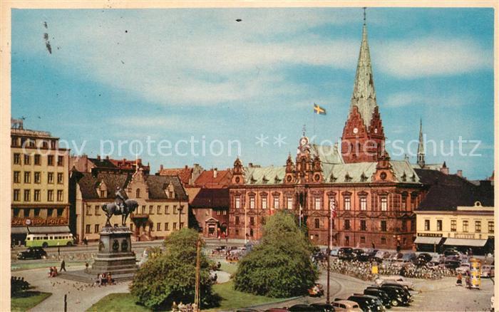 Malmoe Stortorget med St Petri kyrka