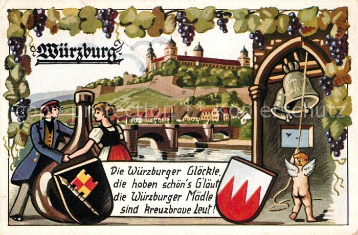 Wuerzburg Wuerzburger Gloeckle und Maedele Schloss