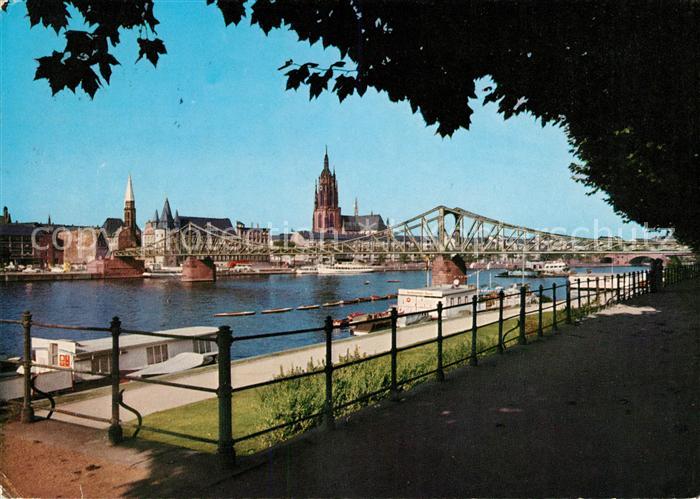 Frankfurt Main Bruecke Kirche Mainpartie