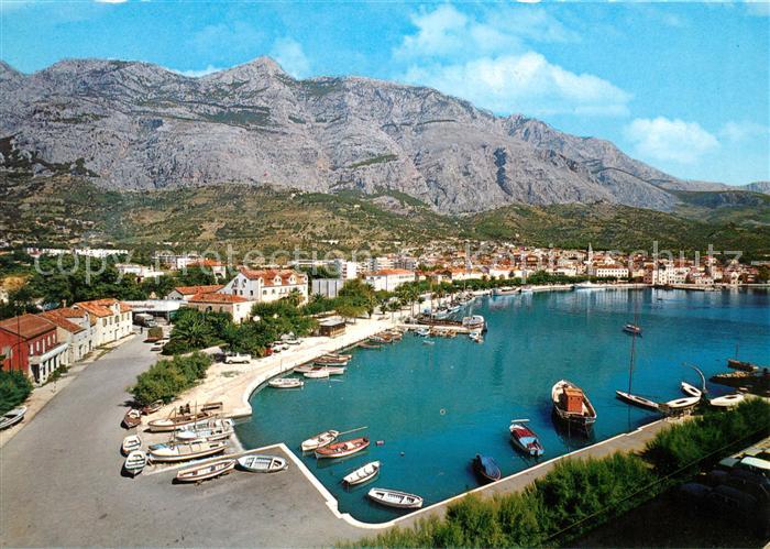 Makarska Dalmatien Panorama Bootshafen