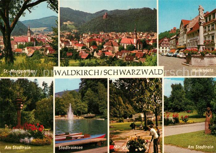 Waldkirch Breisgau St Margarethen Marktplatz Stadtrain See Minigolf Park