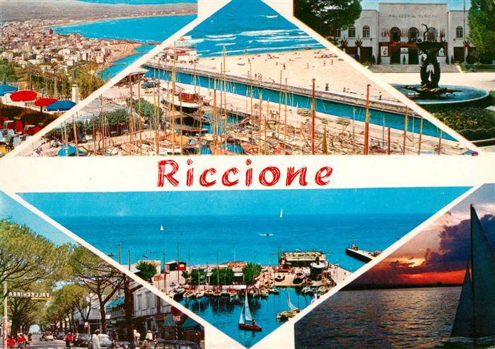 Riccione Strand Hafen Brunnen Panorama