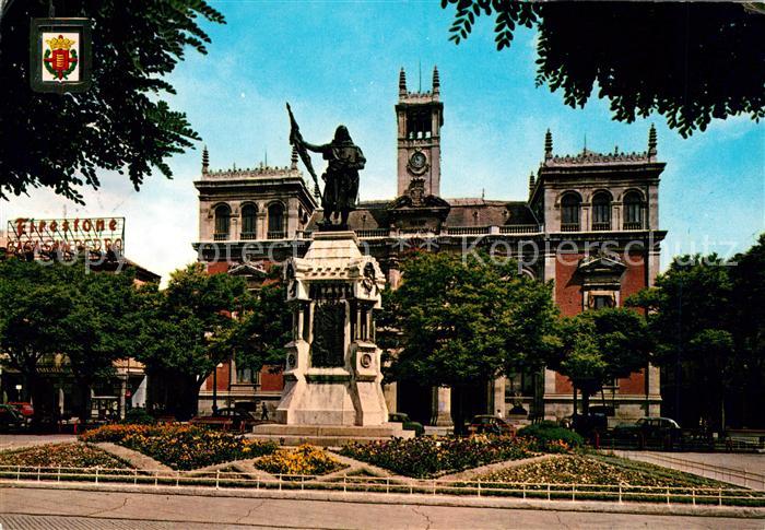 Valladolid Town hall and Count Pedro Ansurez Monument