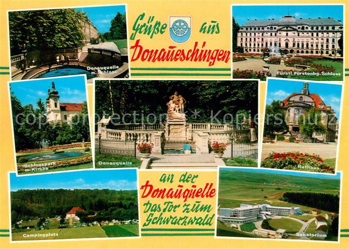 Donaueschingen Donauquelle Fuerstl Fuerstenberg Schloss Kirche Rathaus Camping S