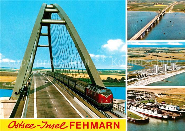 Insel Fehmarn Fehmarnsundbruecke Fliegeraufnahme Faehrschiffe