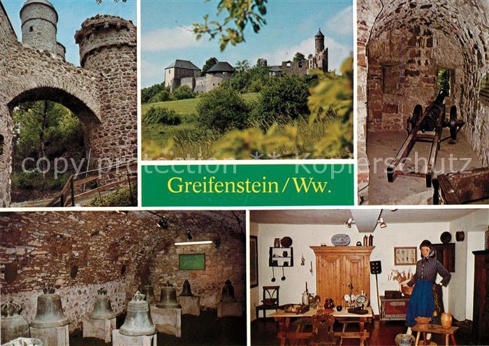 Greifenstein Hessen Burgruine Alte Kanone Glockenmuseum Westerwaelder Bauernstub