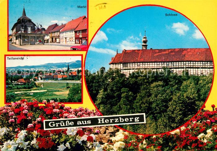 Herzberg Harz Markt Teilansicht Schloss