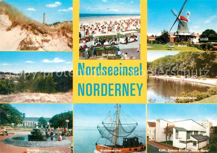 Norderney Nordseebad Leuchtturm Nordbad Muehle Wald Napoleonschanze Kurplatz Kra