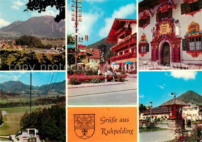 Ruhpolding Panorama Maibaum Dorfbrunnen Rathaus Rauschberghaus