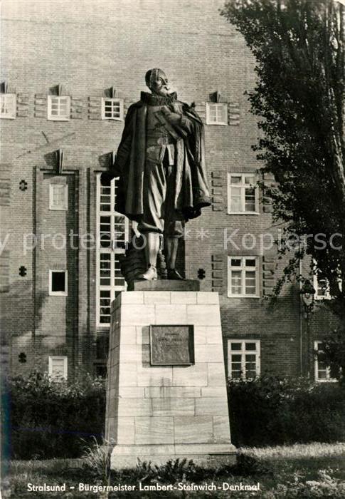 Stralsund Mecklenburg Vorpommern Buergermeister Lambert Steinwich Denkmal