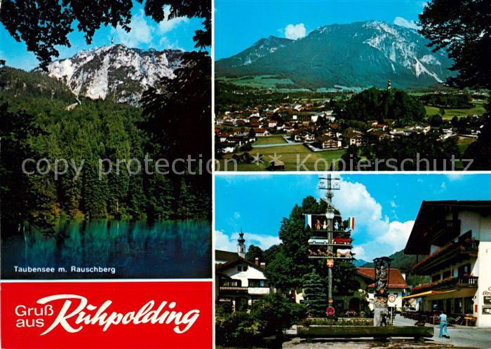 Ruhpolding Taubensee mit Rauschberg Panorama Maibaum