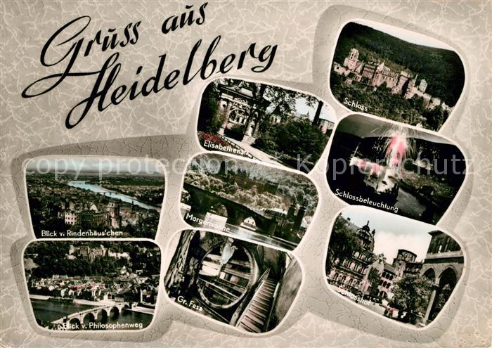 Heidelberg Neckar Panorama vom Rindenhaeuschen und Philosophenweg Elisabethenstr