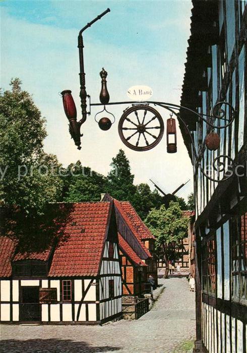 Arhus Den gamle By Schild des Kunstdrechslers Naestved