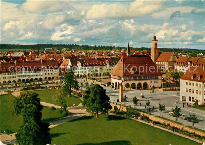 FREUDENSTADT BW Blick vom Kirchturm auf den Marktplatz